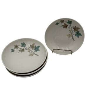 Vintage Soup Bowls Woodbine by Syracuse Carefree Fine China 1960's